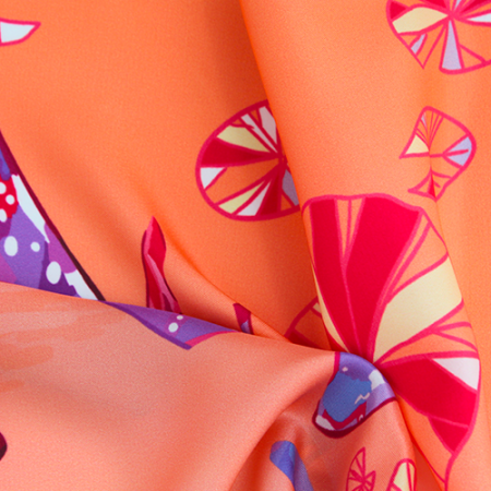 petit foulard en soie corail