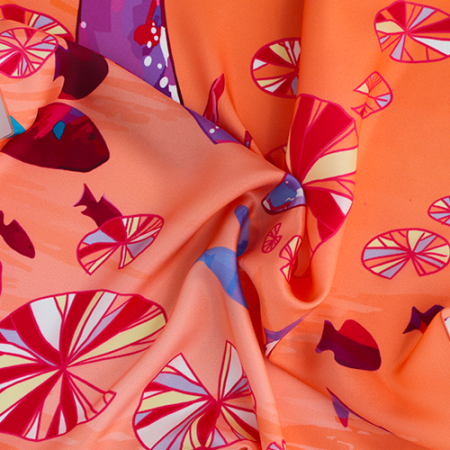 foulard en soie orange