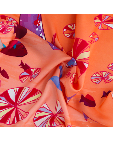 foulard en soie orange