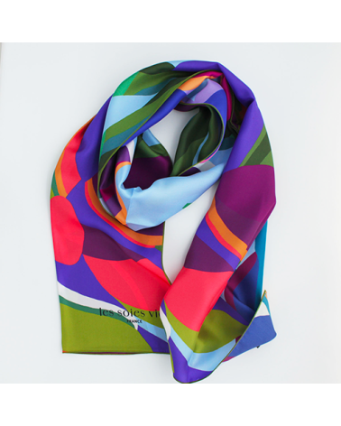 echarpe soie multicolore