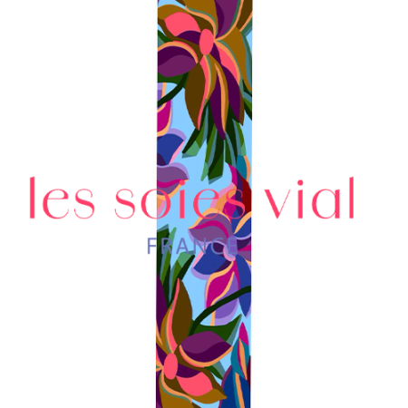 echarpe soie fleurs