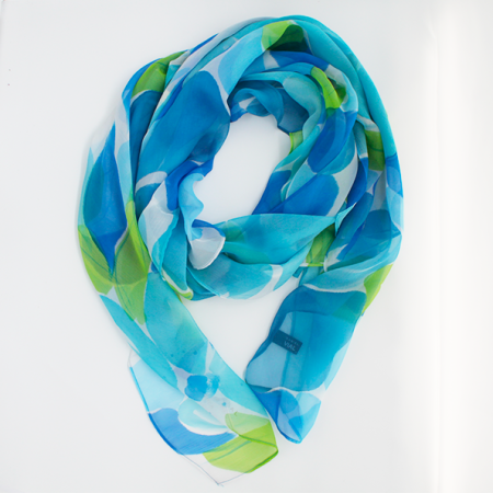 Grande étole bleu et verte