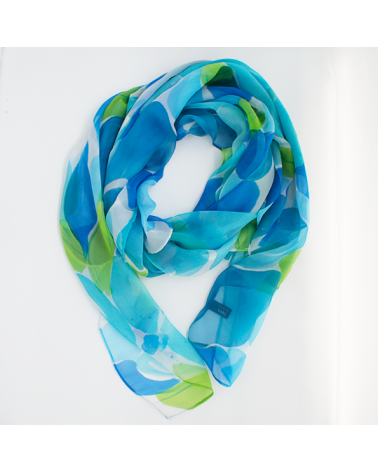 Grande étole bleu et verte