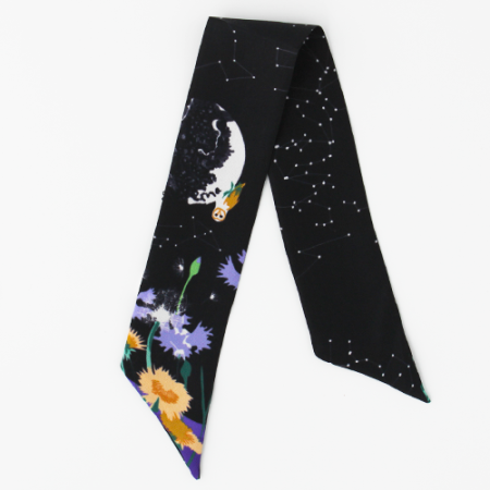 Bracelet de soie noir constellation