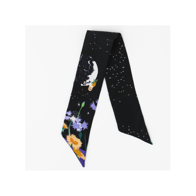Bracelet de soie noir constellation