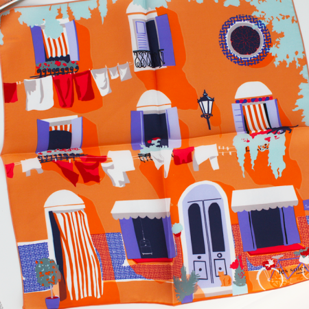 petit carré soie orange