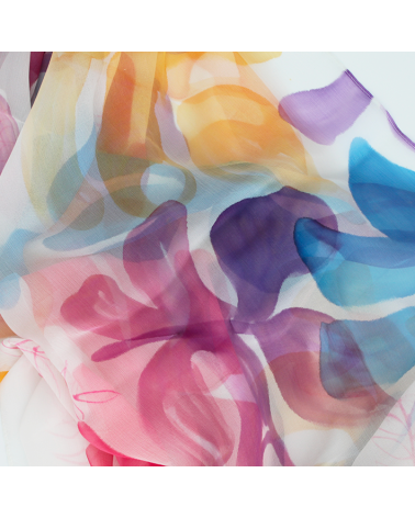 hand painted silk stole