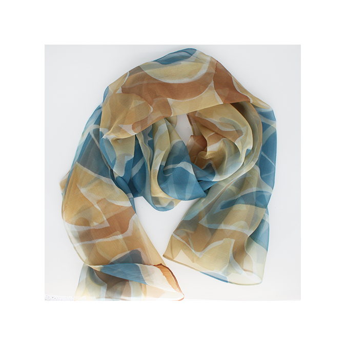 Etole peint main bleu et beige