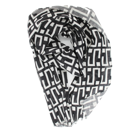 Etole laine et soie noir et blanc