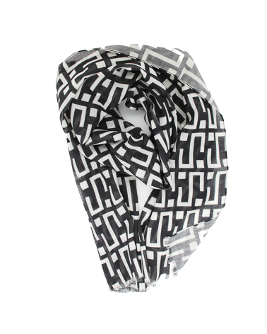 Etole laine et soie noir et blanc