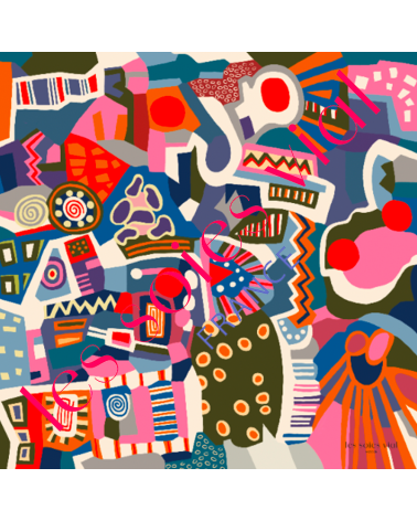 grand carré de soie graphique