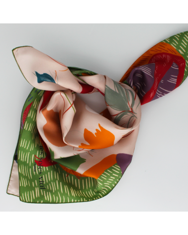 foulard en soie oiseaux