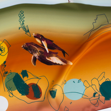 foulard en soie baleines