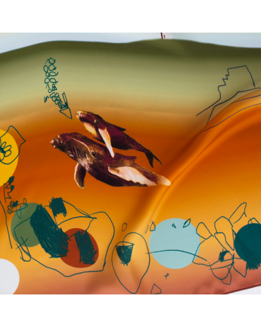 foulard en soie baleines