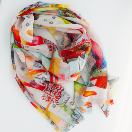 Etole laine et soie multicolore