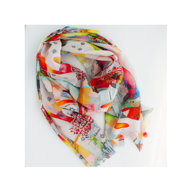 Etole laine et soie multicolore