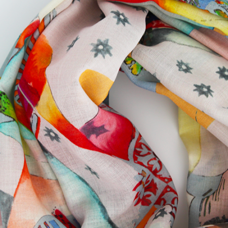Etole laine et soie multicolore