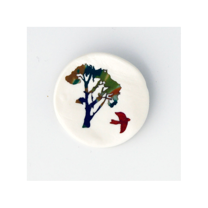 broche arbre soie et porcelaine broche arbre soie et porcelaine