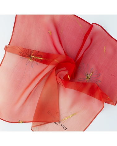 carré peint à la main orange