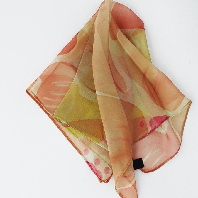 carré peint à la main beige