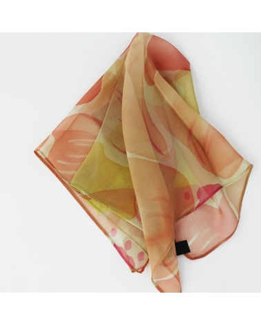 carré peint à la main beige