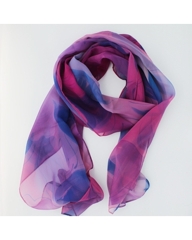 grande etole soie peint main violine