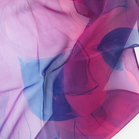 grande etole soie peint main violine