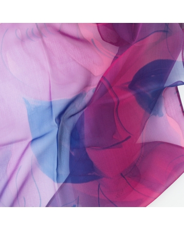 purple hand painted silk stole