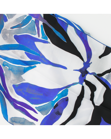 blue and white scarf