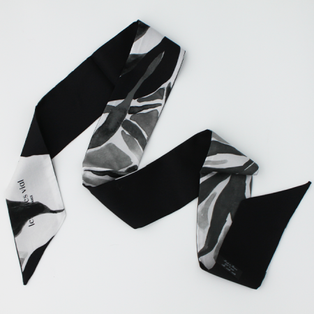 bandeau de soie noir et blanc