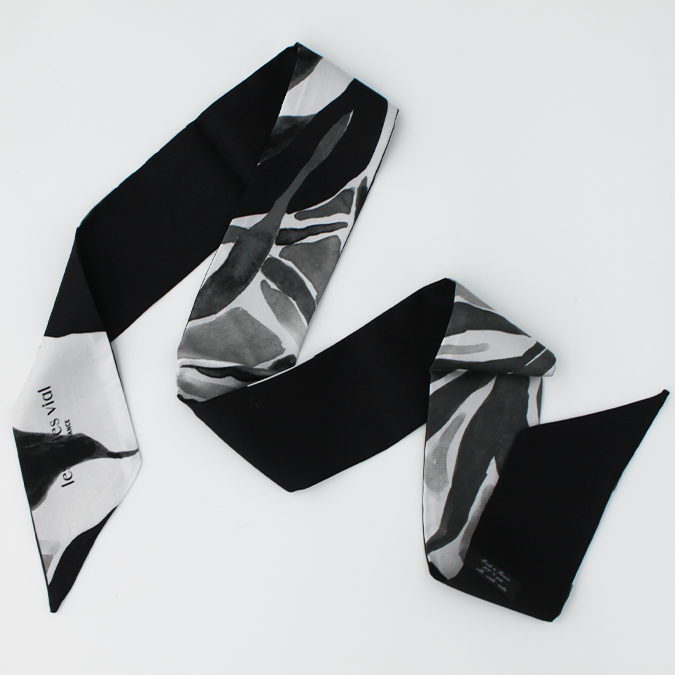 bandeau de soie noir et blanc