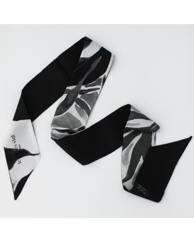bandeau de soie noir et blanc