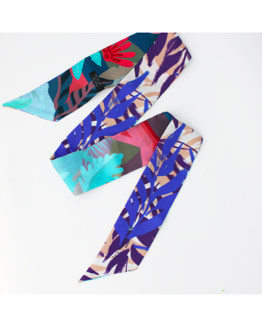 Bandeau de soie bleu