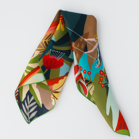 Carré de soie beige, caki