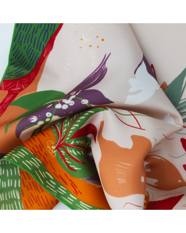 petit carré de soie oiseaux