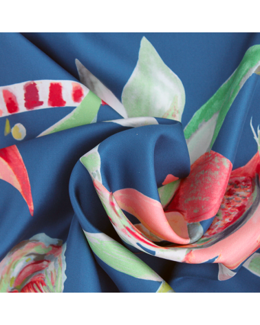 grand carré soie bleu farandole