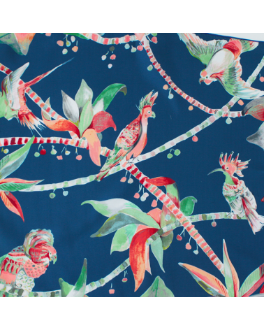 grand carré de soie bleu oiseaux