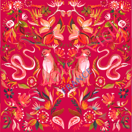 grand carré de soie rouge