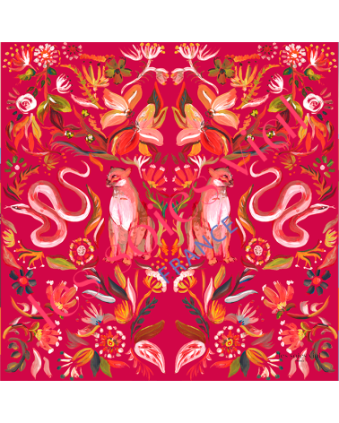 grand carré de soie tina rouge