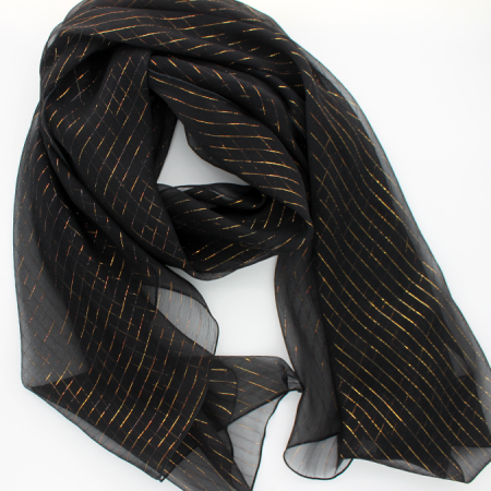 grande étole mousseline noir