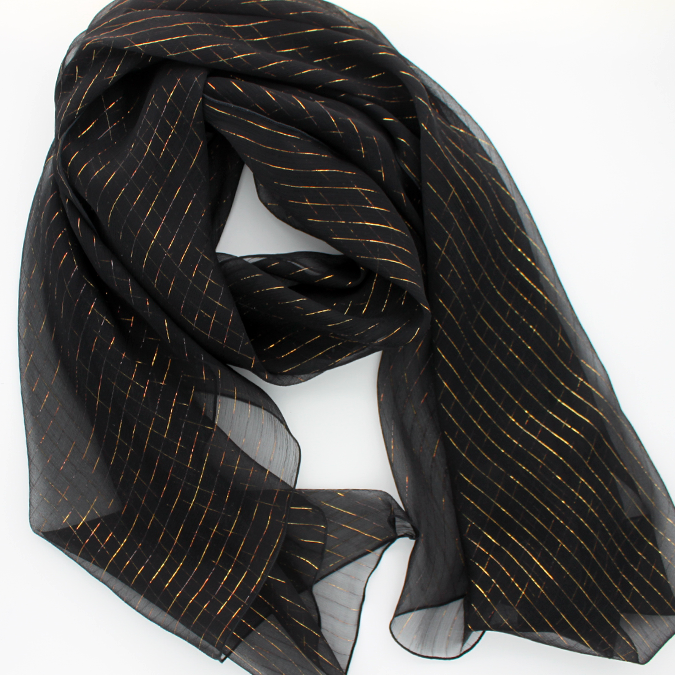 grande étole mousseline noir