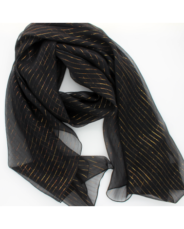 grande étole mousseline noir