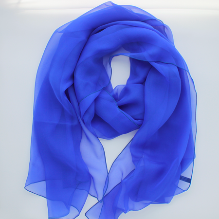 grande étole soie bleu