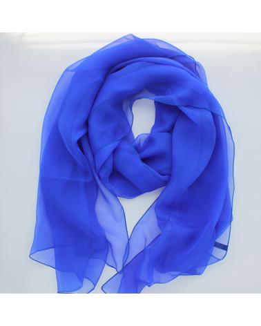 grande étole soie bleu