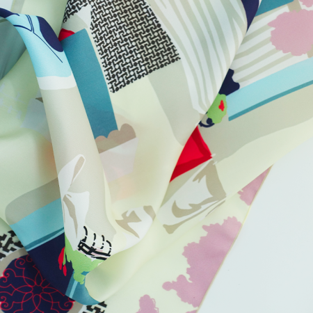 foulard soie beige pour femmes