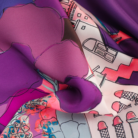 carré de soie violet