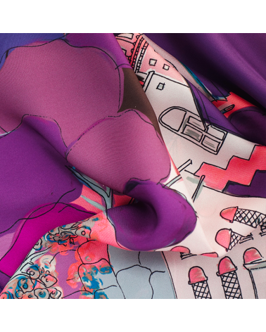 carré de soie violet