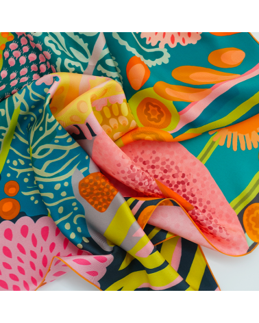 carré soie vert femme