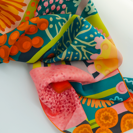 foulard en soie fleurs