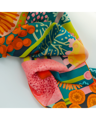 foulard en soie fleurs